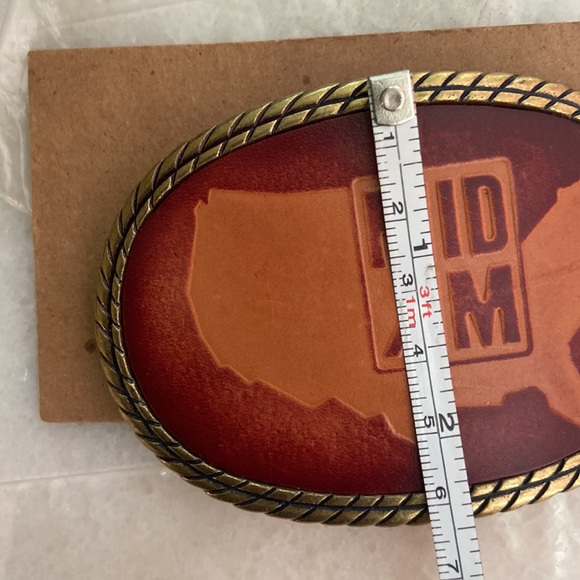 Tooled Leather belt buckle with beautiful color finish- Mid Am - Picture 6 of 6